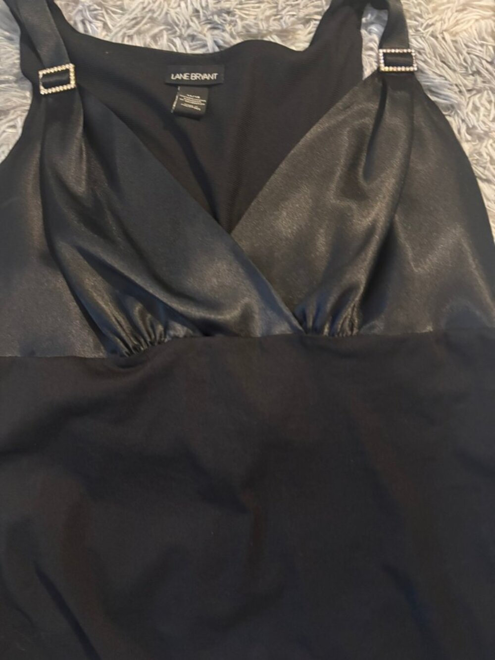 Lane Bryant Black Silky Top Size 14-16